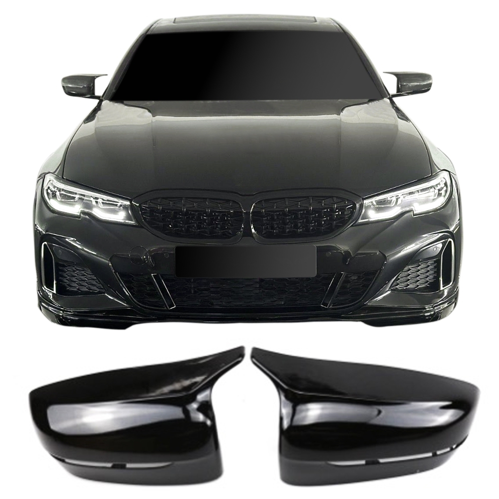 Spejlcover Sæt i Blank Sort til BMW 3 Serie G20/G21 2019